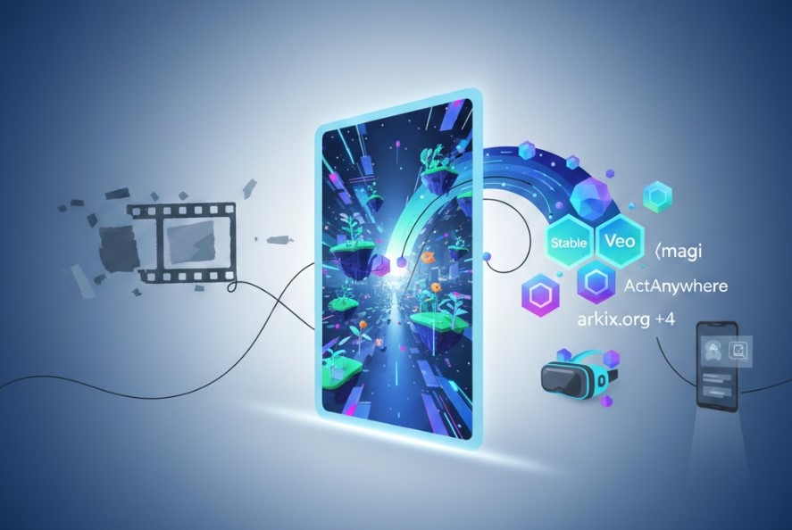 3D environment generated from text prompt showing spatial depth and coherence